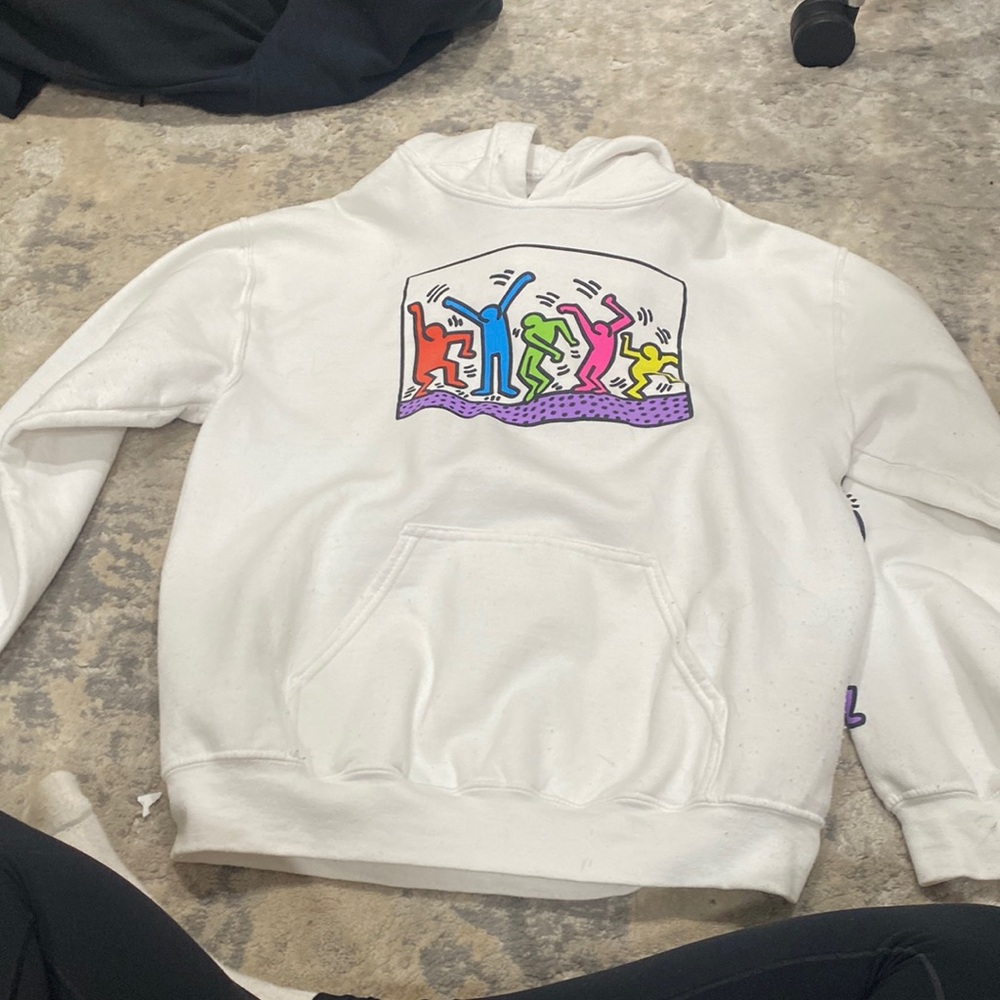 white dancing people hoodie